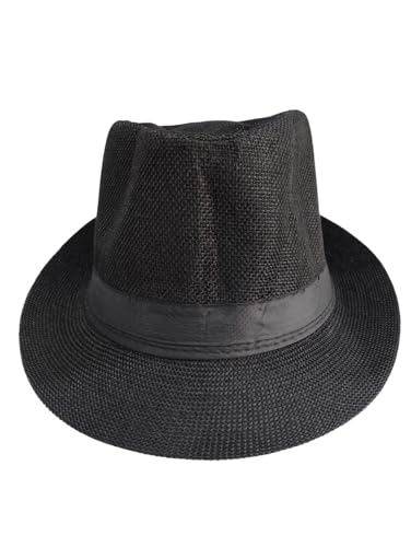 Image of BookMyCostume Black Western Cowboy & Ballroom Style Hat | Fancy Dress Accessory for Dance, Stage Shows & Theme Parties For Kids