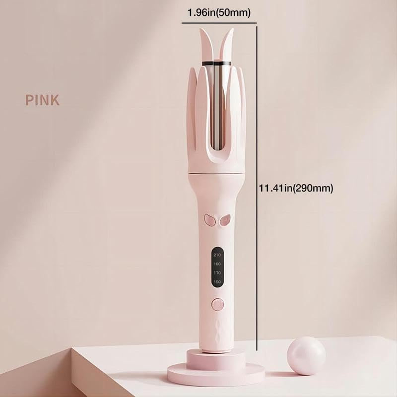 Electric Heated 28mm Hair Curler, 4 Heat Levels Hair Curling Iron, Professional Long-Lasting Electric Big Wave Hair Styling Tool for Beach Waves, Blitz Curler, Hair Styling Tools (Purple)