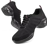 Asyusyu Dance Sneakers for Women with Split Sole and Air Cushion.Black-7