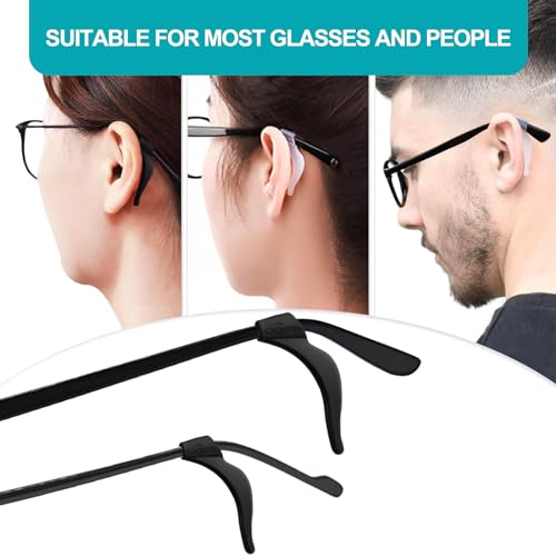 Qufiiry 16 Paar Brille Antirutsch, Universal-Ohrbügel-Haken, Brillenbügel Überzug Ohr, Gummi Rutschstopp Brillenhalter für Brillen, Sonnenbrillen, Lesebrille