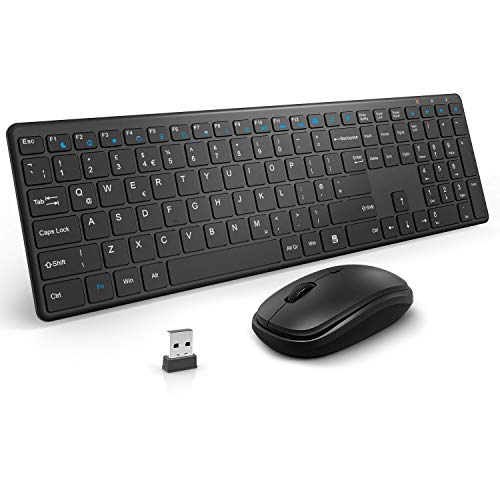 TedGem Wireless Keyboard and Mouse, Mouse and Keyboard 2.4G Keyboard Laptop Computer Keyboard Mouse Combos Ultra Slim Quiet Ergonomic Keyboard Mouse Set for PC/Laptop/Computer