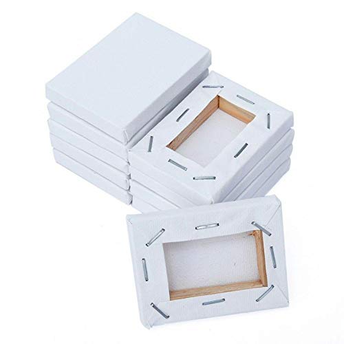 N/A - Paquete de 10 mini paneles de lienzo, 5 x 7 cm, tablero cuadrado pequeño para pintura al óleo en blanco