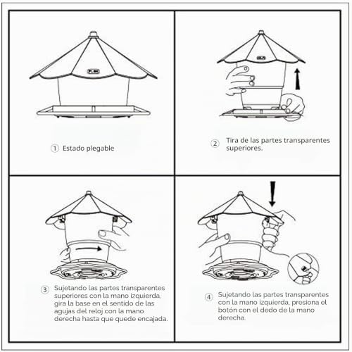 Comedero de pájaros impermeable colgante con gran capacidad 8