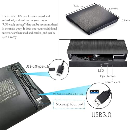 Lectora externa USB3.0 CD/DVD portátil miniatura 6