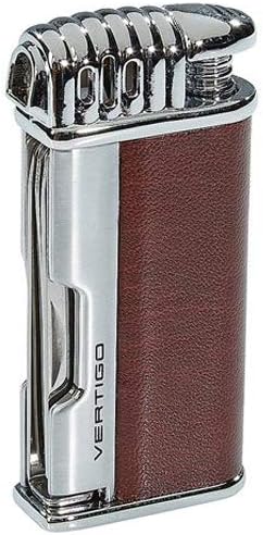 Brown Lotus Vertigo Puffer Angled Flame Pipe Lighter w/Tamper Scraper Spike