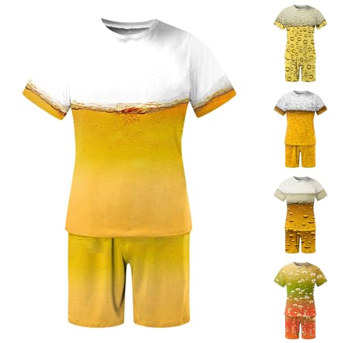 Traje de deporte informal con impresión de cerveza para barbacoas y fiestas de verano 5