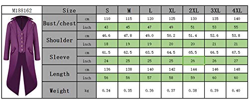 VERNASSA Mens Steampunk Vintage Tailcoat Jacket Gothic Victorian Medieval Halloween Costume Coat Black steampunk buy now online