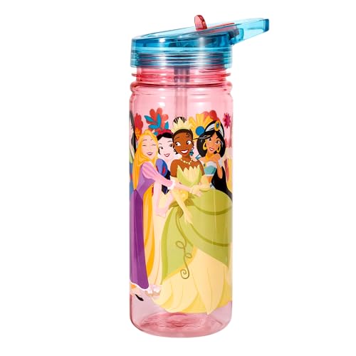 Zawadi Global Disney Princess - Botella de agua de 580 ml para niños, botella de bebidas escolares, hecha de Ecozen duradero, reutilizable, sin BPA