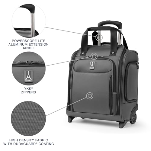 Image of Travelpro Crew Classic Lightweight Softside Luggage, Rolling Underseat Carry on Bag, 14 inch Laptop or Tablet Sleeve, Men and Women, 17-Inch, Titanium Grey