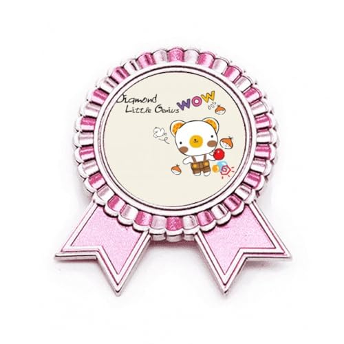 Broche ours en métal de qualité supérieure rose format M chic