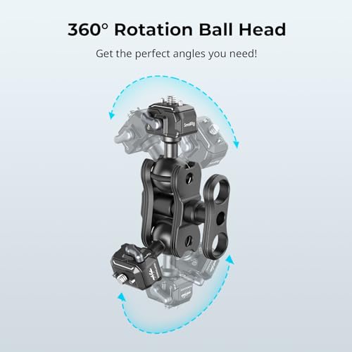Image of SmallRig Quick Release Ballhead Magic Arm 360 Rotation Articulating Magic Arm with 1 /4 inch Screw, Drop-in HawkLock Camera Clamp for Field Monitor, Camera, Light, Max Load of 5kg, Aluminum Alloy - 3515C