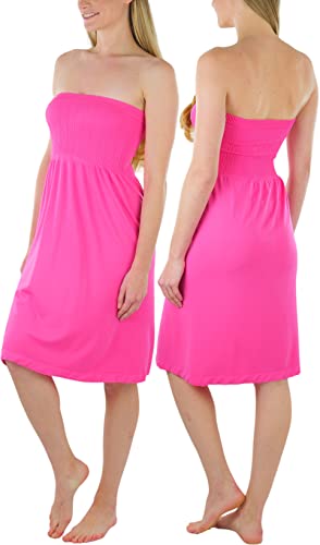 Image of ToBeInStyle Women's Strapless Cover Up Tube Dress Beach Summer Bandeau Flowy