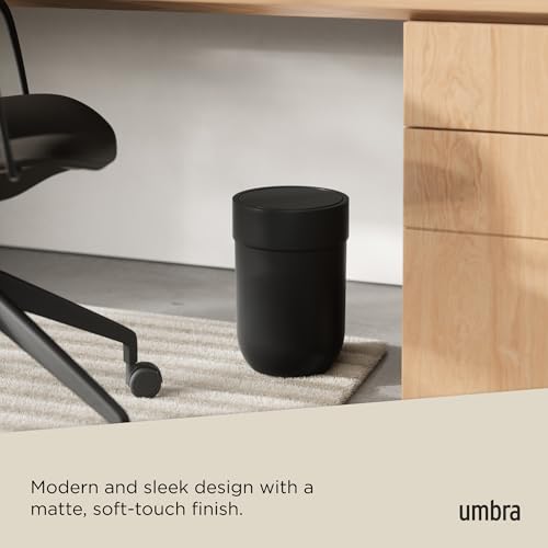 Image of Umbra Touch Waste Can with Swing Lid, Black