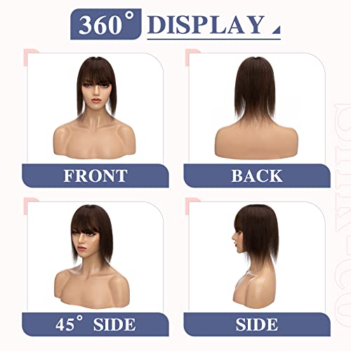 Silk-co Toupet Veri Capelli Umani con Frangia Clip...