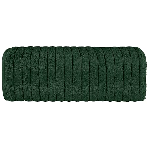 Image of Elegant Comfort 100% Turkish Cotton Corduroy Ribbed Luxury Jumbo Bath Towel Ultra Soft - 35 x 70 Inch - Luxury Spa Premium Hotel Quality Highly Absorbent and Quick Dry Large Bath Towel, Hunter Green