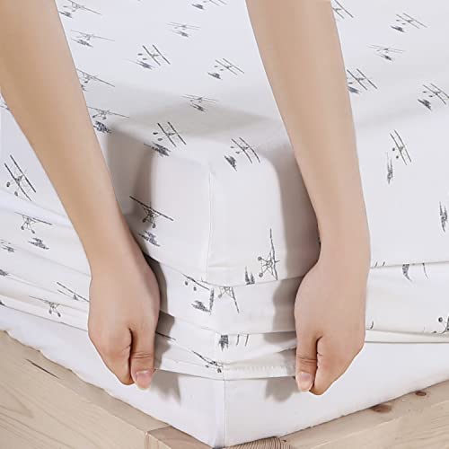 Image of Eddie Bauer - Queen Sheets, Cotton Percale Bedding Set, Crisp & Cool Luxurious Bedding Set (Sea Planes Blue, Queen)