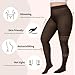 UniikStuff Plus Size Fleece Lined Tights - Fake Translucent Sheer Thick Tights Elastic Fashion Warm Winter Tights for Women Black