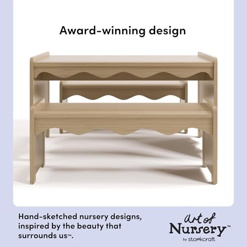 Image of Storkcraft Casablanca Montessori Indoor Kids Table & Bench Set, Driftwood