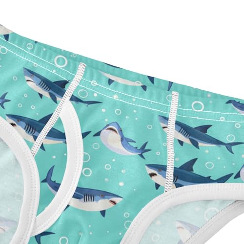 Wusikd Shark Boys' Underwear Cotton Blue Boys Briefs Soft Toddler Underwear 2T4