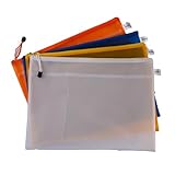 Bungee A4 Zipper Waterproof Fabric Holder, Assorted Colors