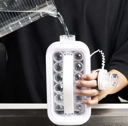 Ice Cube Making Bottle - Bpa Free - Ice Tray - Ice Ball Mold - 2 In 1 - Freezer Safe (White) #TOP2