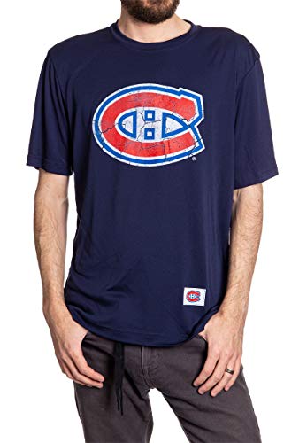 NHL Mens Loose Fit Performance Rashguard Wicking Short Sleeve Shirt (Montreal Canadiens, X-Large)