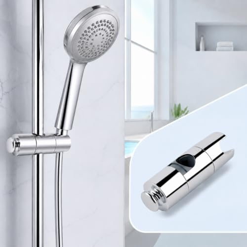 jtum Support de pommeau de douche argenté réglable pour barres de douche standard – vue 7