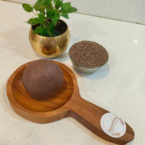Image of Combo Ragi Ball Making Wooden Spoon and Stick | Ragi mudde Maker | Stick - 15 inch | Spoon 10 inch | ರಾಗಿ ಮುದ್ದೆ