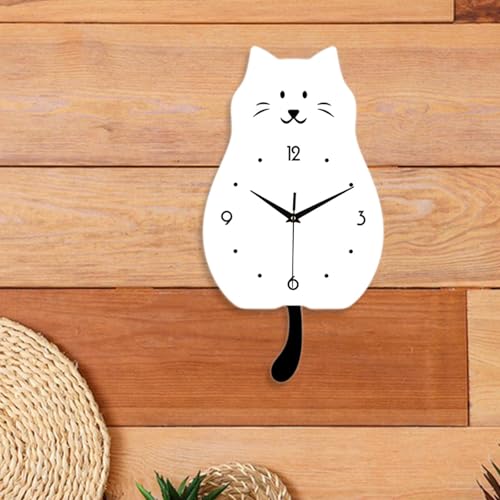 Horloge murale chat silencieuse moderne pour chambre à coucher