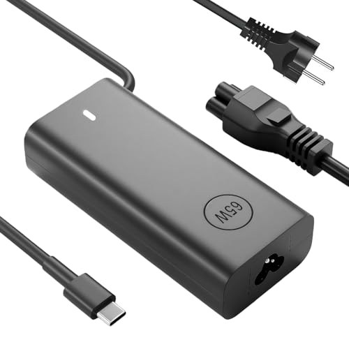 SCOVEE Cargador USB C 65W, Adaptador Portátil Compatible para DELL Latitude,Huawei matebook,Lenovo Thinkpad,HP Elitebook,ASUS Zenbook,Acer,Switch, ChromeBook 3100, Adaptador Rápido Tip