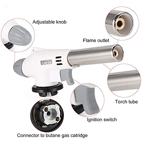 PUTOWUT Keuken Blow Torch Gas Torch, Vlam Verstelbaar, Gas Butaan Culinair voor Thuis en Buiten, Bakken, Koken, Kamperen en BBQ - Image 5