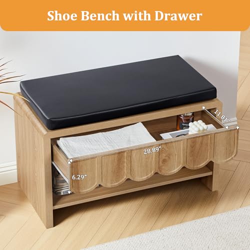 Banc de Rangement à Chaussures pour Entrée Étroite et Salon Moderne - 6