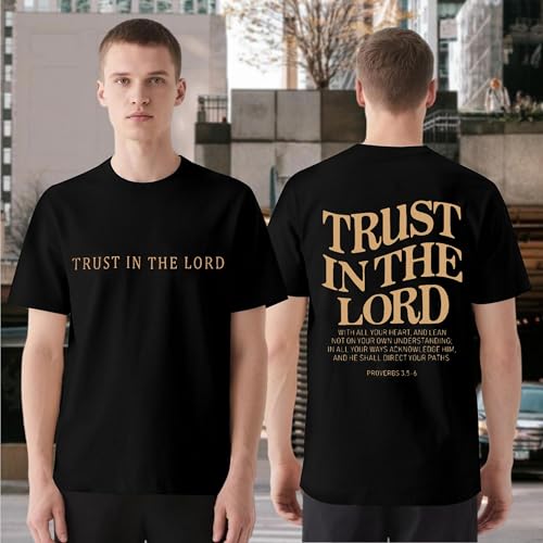 Christian Faith Over Fear Shirt for Men Cross God Jesus T-Shirt Acid Wash God Tees Vintage Bible Verse Short Sleeve Tops
