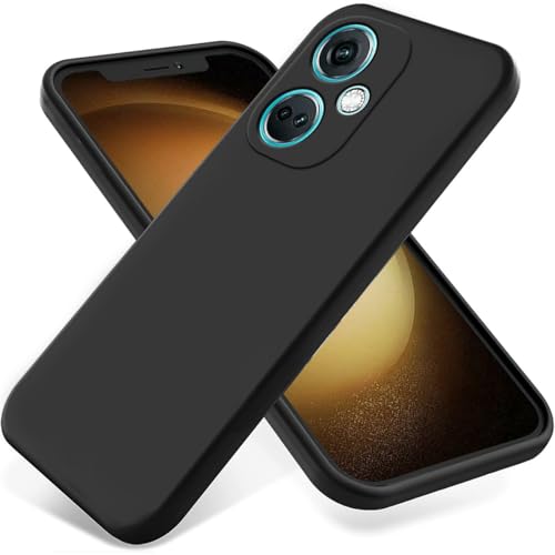 Funda compatible con OnePlus Nord CE3, resistente a los arañazos, fina, silicona líquida, goma TPU suave, protección completa de la cámara, color puro, simple, con correa de muñeca (Siyah)