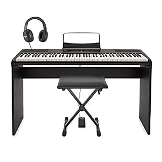 Pack Complet Piano de Scène SDP-2 par Gear4music + Accessoires - Les Beatles, Paul McCartney, John Lennon, RIngo Starr, George Harrison