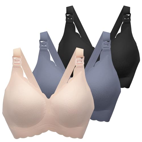 Image of MomWills Nursing Bras for Breastfeeding, Seamless Ultra Comfort Maternity Bra, Natural Shape Pregnancy Bras for Women