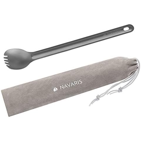 Navaris Long Handle Titanium Spork for Camping Cover