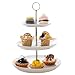 Sweese 735.101 3 Tier Cupcake Stand- White Porcelain Cake Stand- Dessert Stand, Tiered Serving Trays for Parties