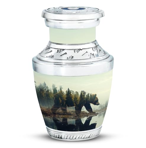 Image of Bear Urn - Mini Cremation Urn for Human Ashes - Adult Male Dad (3 Inch, Pack of 1)