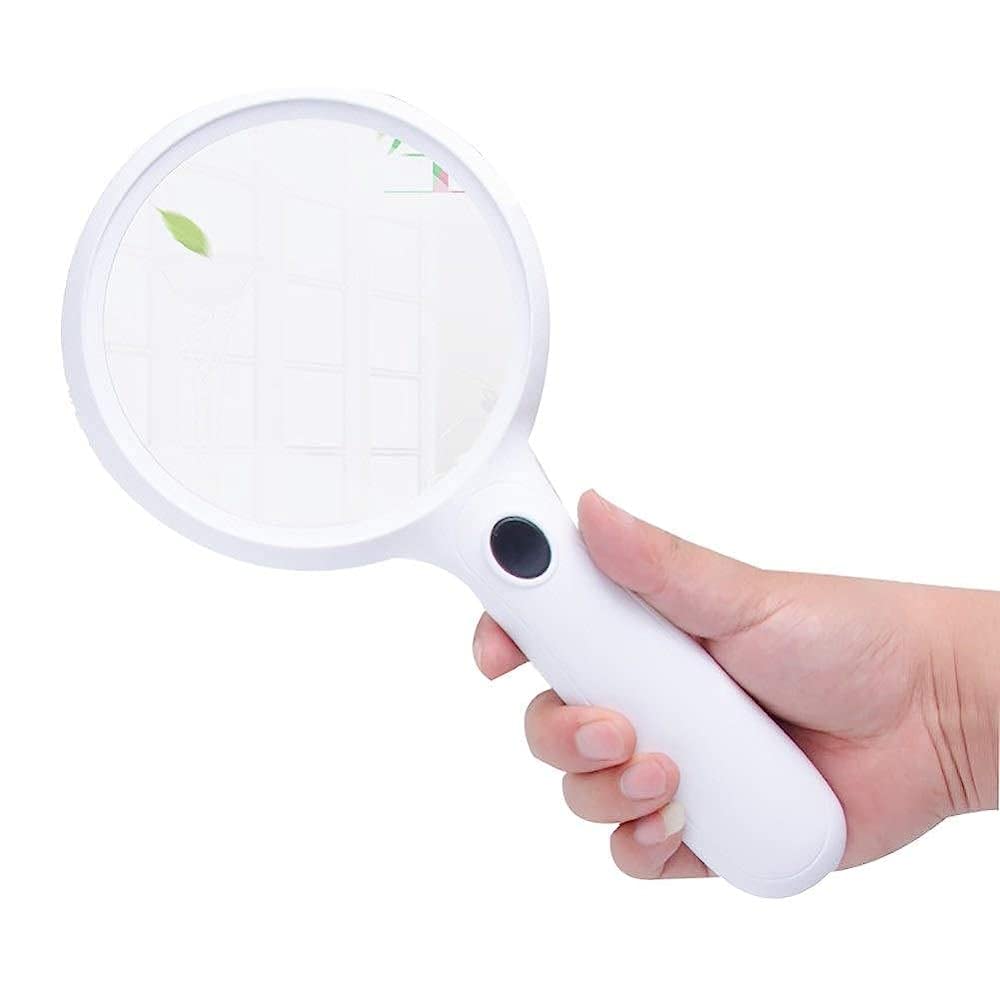 asdchZen Magnifying Glass,With 14 Led Portable Ultra-Light Handheld Magnifiers With 30X Magnification For Reading Magnifier/White