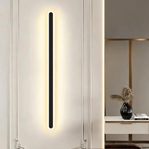 Apliques de pared LED recargables negros de 60cm con mando 3