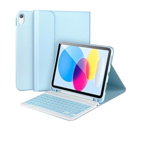 Funda para iPad Pro 11 teclado QWERTY y ranura para lápiz color azul