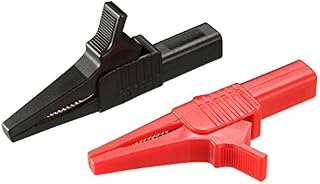 sourcing map 1 Pair Alligator Clip Adapter Extender 4mm Banana Jack 1000V 30A Test Clamp Full Shroud Insulated Red and Black
