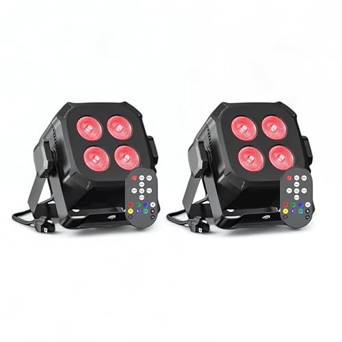 GDG 2PCS RGBW LED Stage Lights, 40W LED Par Can Light DMX 4/8CH with Remote Control and Sound Activation, Disco Light Par Spotlight for Stage DJ Bar Party Wedding Haloween Christmas Karaoke, Events