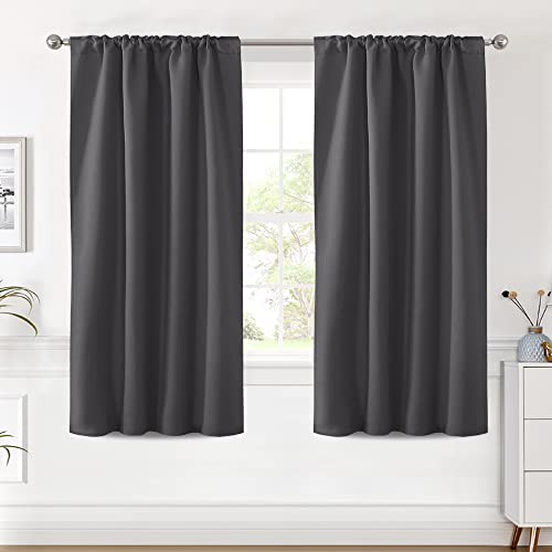 Image of H.VERSAILTEX Blackout Curtains Thermal Insulated Window Treatment Panels Room Darkening Blackout Drapes for Living Room Back Tab /Rod Pocket Bedroom Draperies (2 Panels, Charcoal Gray, 42 x 63 Inch)
