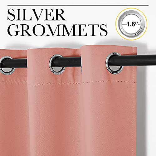 Image of NICETOWN Coral Room Darkening Curtain Drapes - Window Treatment Light Blocking Privacy Curtain Panels for Home Decoration (Set of 2, 42 inches by 95-inch)
