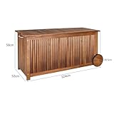 Gartentruhe Auflagenbox mit Rädern 117cm Akazie - 2