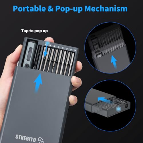 Image of STREBITO Mini Electric Screwdriver, 70 in 1 Small Electric Screwdriver Set