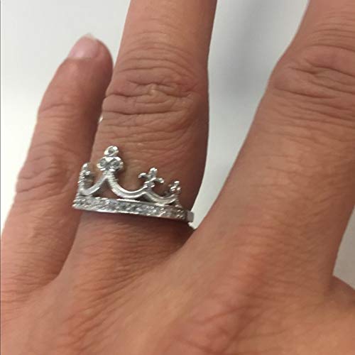 Blue Apple Co. Accent King Queen Half Eternity Crown Ring Round Cubic Zirconia Solid 925 Sterling Silver2