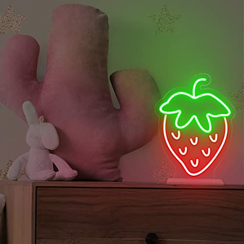 Lámpara de Mesa Neon Fresa LED 10x7 Pulgadas miniatura 1